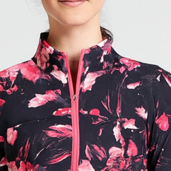 NWOT Energie Floral Shaping  Athletic Jacket Full Zip Front - Picture 3 of 10
